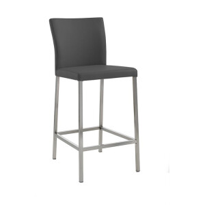 Edler Design Tresenhocker Daimo 2 KM Gestell perlgraumetallic Kunstleder