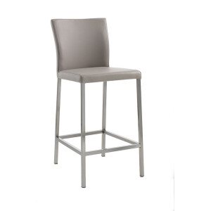 Edler Design Tresenhocker Daimo 2 KM Gestell perlgraumetallic Kunstleder