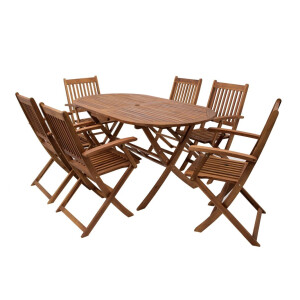 Gartengarnitur Sitzgruppe Tisch Stuhl 7-teilig mit...