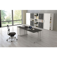 Kerkmann Schiebetürenregal Büroregal 4493 Move2 Move3 Start up 5 OH 100x40x183cm Korpus weiß abschließbar