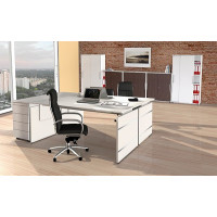 Kerkmann Schiebetürenregal Büroregal 4493 Move2 Move3 Start up 5 OH 100x40x183cm Korpus weiß abschließbar