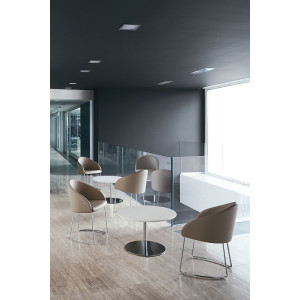 Design Lounge Mehrzwecksessel Kameo 4-Fußgestell verchromt Stoff