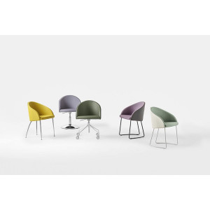 Design Lounge Mehrzwecksessel Kameo 4-Fußgestell verchromt Stoff