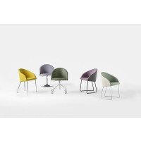 Design Lounge Mehrzwecksessel Kameo 4-Fußgestell verchromt Stoff
