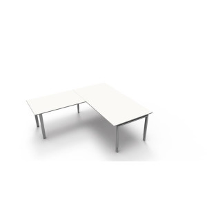 Kerkmann Schreibtisch Besprechungstisch 4170 Form 5 200x100x68-82 cm Vierfuß-Gestell höhenverstellbar mit Anbautisch