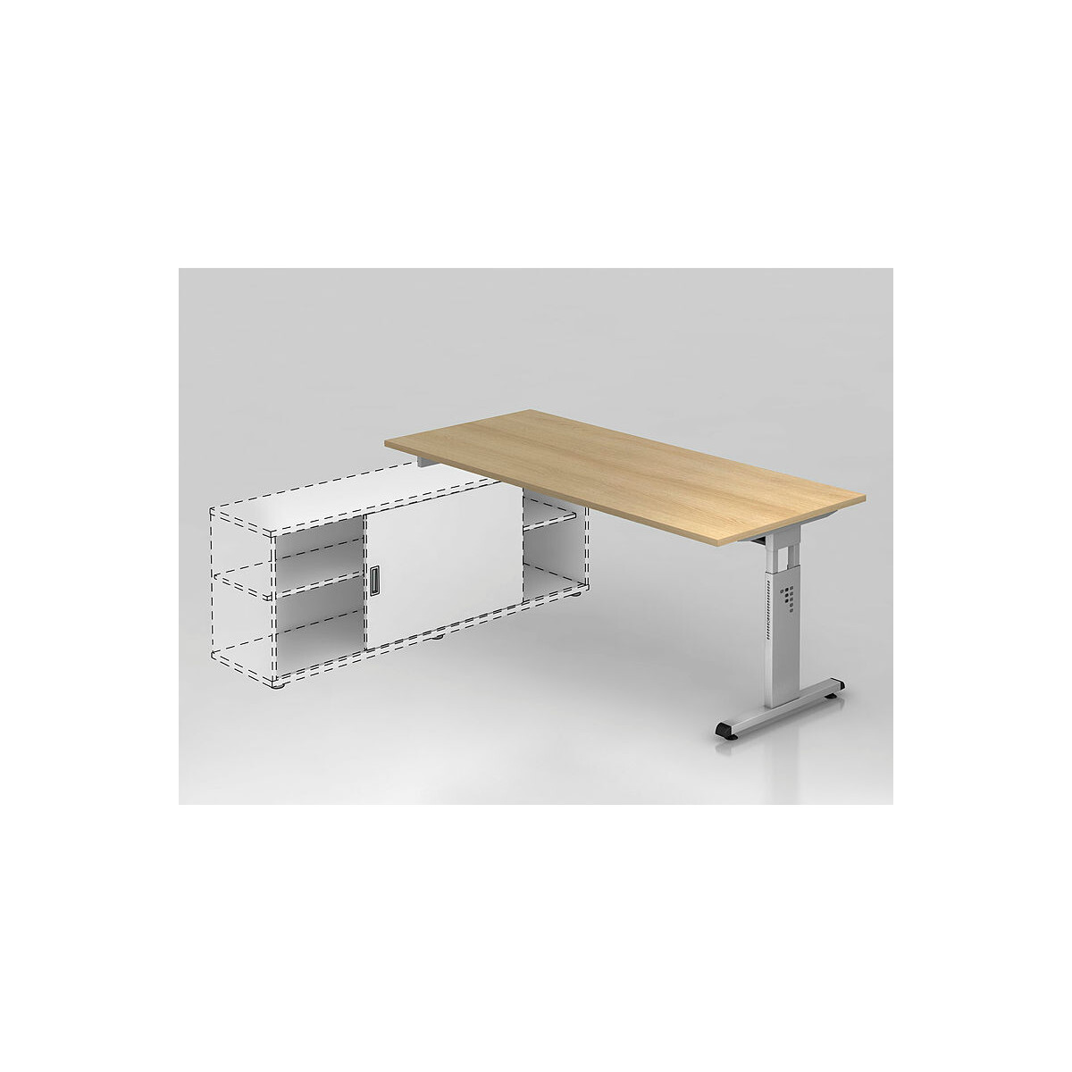 Büro Schreibtisch mit Sideboard 180x80 cm Modell OSE19