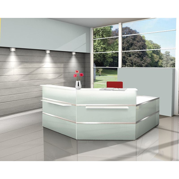 Kerkmann Design-Theke Theke Atlantis Glas 2-seitig schräg  (B)2500x(T)2500x(H)1080mm