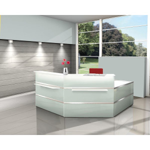 Kerkmann Design-Theke Theke Atlantis Glas 2-seitig schräg  (B)2500x(T)2500x(H)1080mm