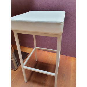 Design Barhocker Tresenhocker forEva Metall Gestell Weiß Lederausführung Weiß ohne Rücken