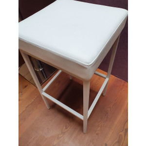 Design Barhocker Tresenhocker forEva Metall Gestell Weiß Lederausführung Weiß ohne Rücken