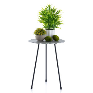 Beistelltisch Metall Dekotisch Hilton ø 35 x H 45 cm rund Aluminium mit Struktur silber od. gold