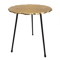 Beistelltisch Metall Dekotisch Hilton ø 35 x H 45 cm rund Aluminium mit Struktur silber od. gold