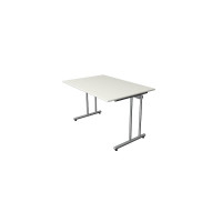 Kerkmann Schreibtisch START UP 120x80x75 cm C-Fuß-Gestell alusilber inkl Kabelkanal verschiedene Dekore