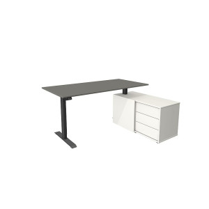 Kerkmann Schreibtisch Sitz- /Stehtisch Move 1 anthrazit mit Sideboard