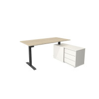 Kerkmann Schreibtisch Sitz- /Stehtisch Move 1 anthrazit mit Sideboard
