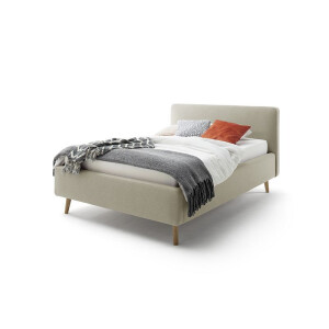 Polsterbett Bett MATTIS Stoffbezug Aspen mit Bettkasten