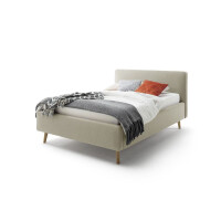 Polsterbett Bett MATTIS Stoffbezug Aspen mit Bettkasten