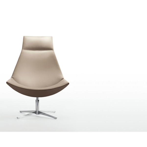 Kastel Design Lounge Sessel Mehrzwecksessel Kayak 4-Fußkreuz verchromt einfarbig hohe Lehne höhenverstellbar