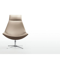 Kastel Design Lounge Sessel Mehrzwecksessel Kayak 2 Beine und Kufengestell verchromt zweifarbig hohe Lehne
