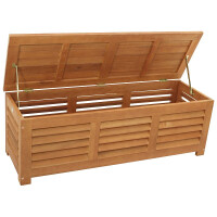 Kissenbox 128x42cm aus Eukalyptusholz mit Polster