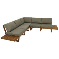 Lounge Set aus Akazienholz, mit Polstern