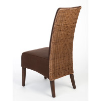 Rattanstuhl Esszimmerstuhl Stühle Antonio  Wildlederoptik prairie braun