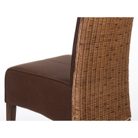 Rattanstuhl Esszimmerstuhl Stühle Antonio  Wildlederoptik prairie braun