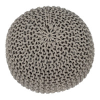 Sitzhocker Pouf SET 2 Stück Ø 55 cm H 37 cm Strickhocker Grobstrick-Optik braun schwarz
