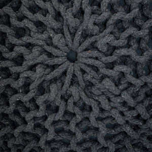 Sitzhocker Pouf SET 2 Stück H 37 cm Strickhocker Grobstrick-Optik schwarz braun