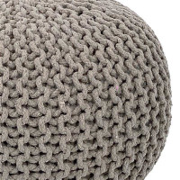 Sitzhocker Pouf SET 2 Stück H 37 cm Strickhocker Grobstrick-Optik braun schwarz