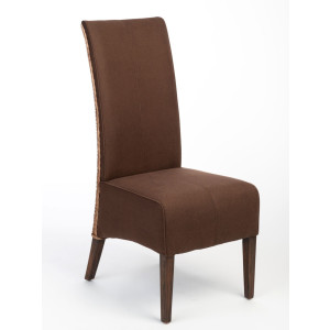 Rattanstühle Set 6 Stück Esszimmer Stühle Antonio braun Polster Wildleder-Optik