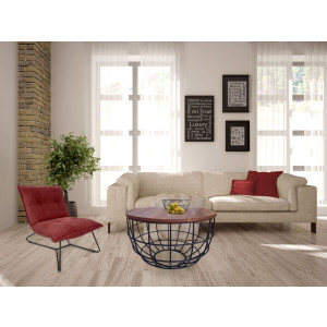 Couchtisch rund nachhaltig Lexington ø 75 cm Metall Gitter Drahtgestell Massivholz Wohnzimmer-Tisch