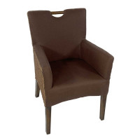 Esszimmer Stühle Set 4 Stück Rattan Armlehner Sessel Bilbao prairie brown