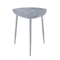 Beistelltisch Metall Dekotisch Alster 40x45x40 cm dreieckig klass. Design Aluminium silber