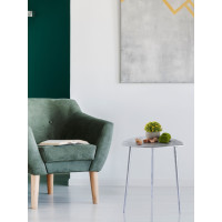 Beistelltisch Metall Dekotisch Alster 40x45x40 cm dreieckig klass. Design Aluminium silber