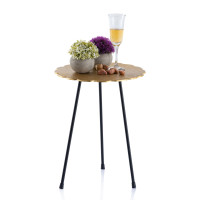 Beistelltisch Metall Dekotisch Hilton ø 35 x H 45 cm rund Aluminium mit Struktur gold