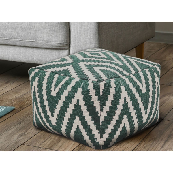 Sitzwürfel Fußhocker Sitzhocker 55x37x55 cm Pouf Kelim Bodenkissen Peru  türkis