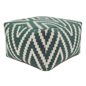 Sitzwürfel Fußhocker Sitzhocker 55x37x55 cm Pouf Kelim Bodenkissen Peru  türkis
