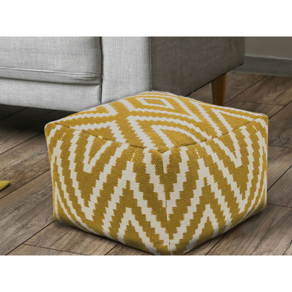 Sitzwürfel Fußhocker Sitzhocker 55x37x55 cm Pouf Kelim Bodenkissen Peru gelb