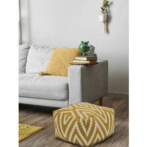 Sitzwürfel Fußhocker Sitzhocker 55x37x55 cm Pouf Kelim Bodenkissen Peru gelb