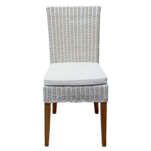 Rattanstuhl Esszimmer Stuhl weiß Cardine Korbstuhl Wintergarten Stuhl