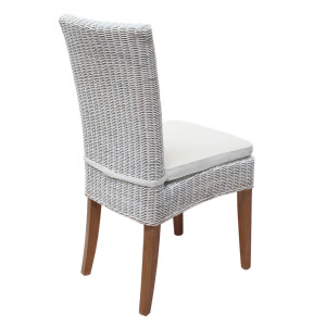 Rattanstuhl Esszimmer Stuhl weiß Cardine Korbstuhl Wintergarten Stuhl