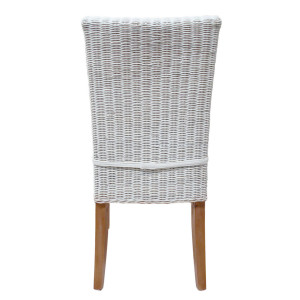 Rattanstuhl Esszimmer Stuhl weiß Cardine Korbstuhl Wintergarten Stuhl