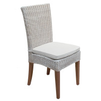 Rattanstuhl Esszimmer Stuhl weiß Cardine Korbstuhl Wintergarten Stuhl