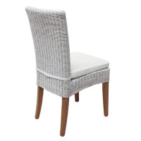 Rattanstuhl Esszimmer Stuhl weiß Cardine Korbstuhl Wintergarten Stuhl