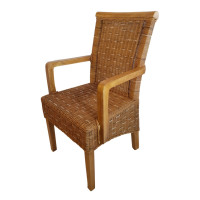 Esszimmer Stühle Set mit Armlehnen 4 Stück Rattanstühle braun Perth Korbstuhl Sessel