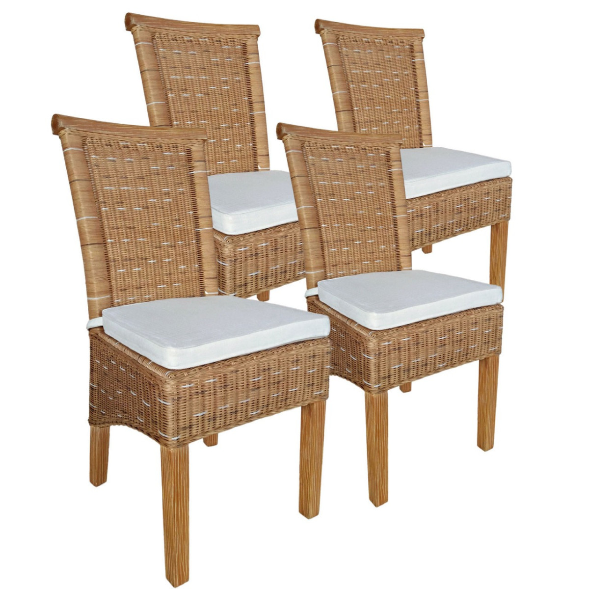 Esszimmer Stühle Set 4 Stück Rattanstühle...