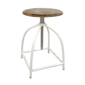 Drehhocker Barhocker Hocker Drehstuhl höhenverstellbar Liverpool Massivholz nachhaltig Metall Gestel