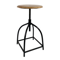 Drehhocker Barhocker Hocker Drehstuhl höhenverstellbar Liverpool Massivholz nachhaltig Metall Gestel