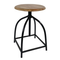 Drehhocker Set 2 Stück Barhocker Hocker Drehstuhl höhenverstellbar Liverpool Holz Metall-Gestell